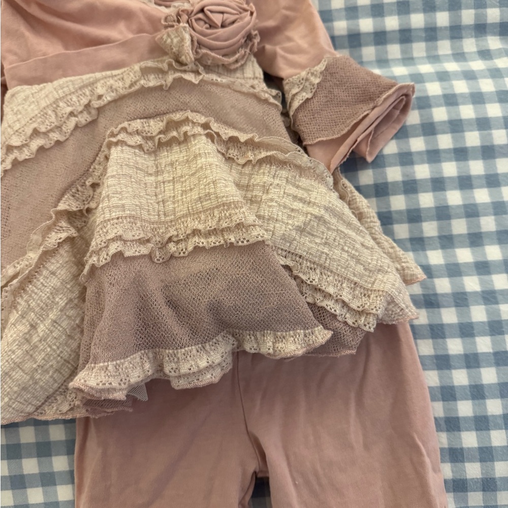 Pink Ruffled Two-Piece Girls Set - Picture 3 of 3